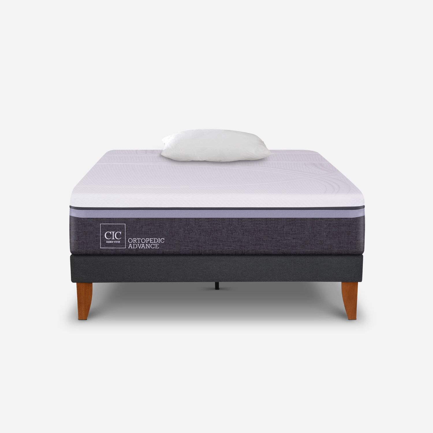 Cama Europea Curve 1,5 Plazas Ortopedic Advance + Almohada