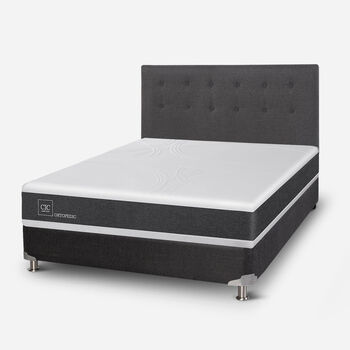 Box Spring 2 Plazas Ortopedic Base Normal 5 Zonas + Respaldo &Eacute;ufrates