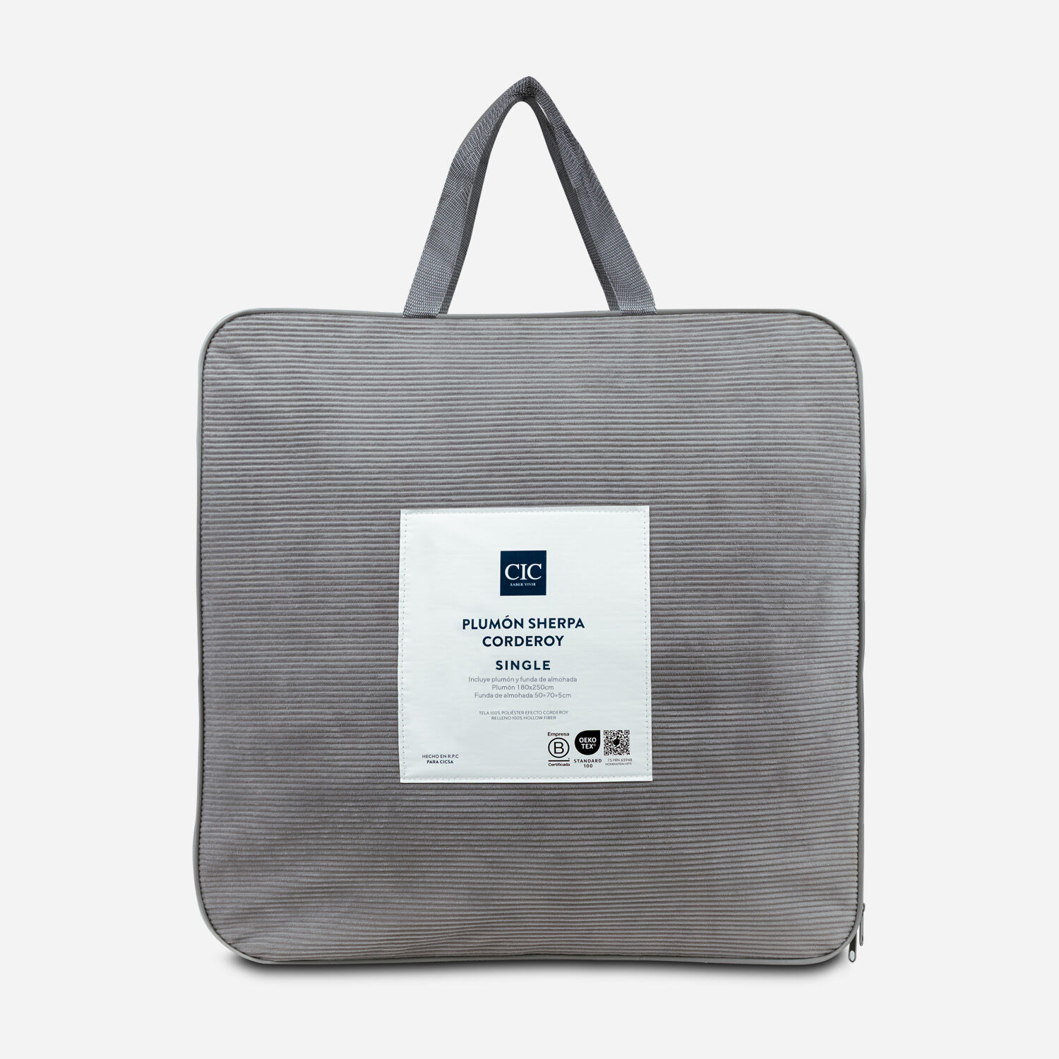 Plum&oacute;n Single Sherpa Corderoy Gris