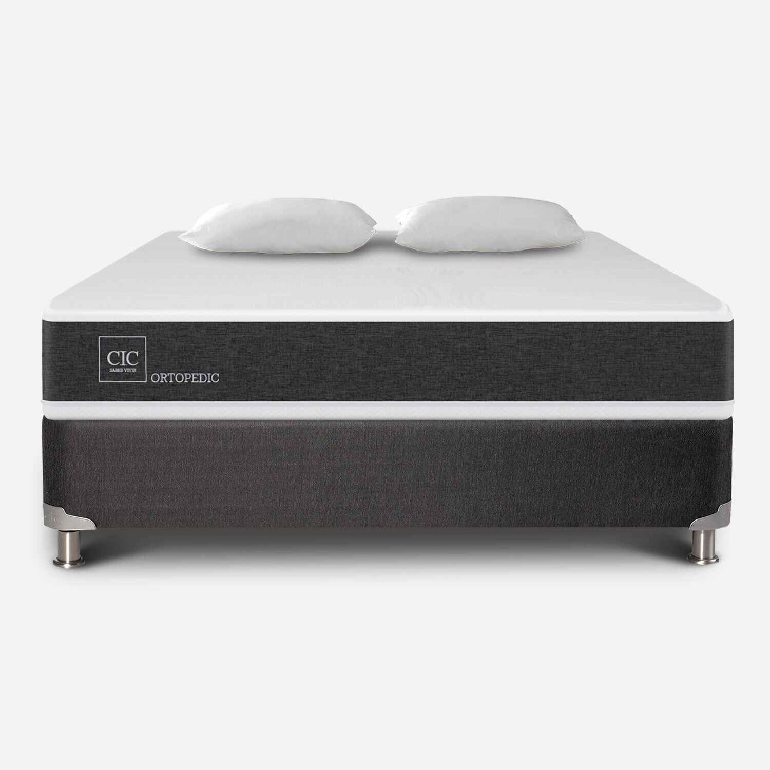 Box Spring 2 Plazas Ortopedic Base Normal 5 Zonas + Almohadas
