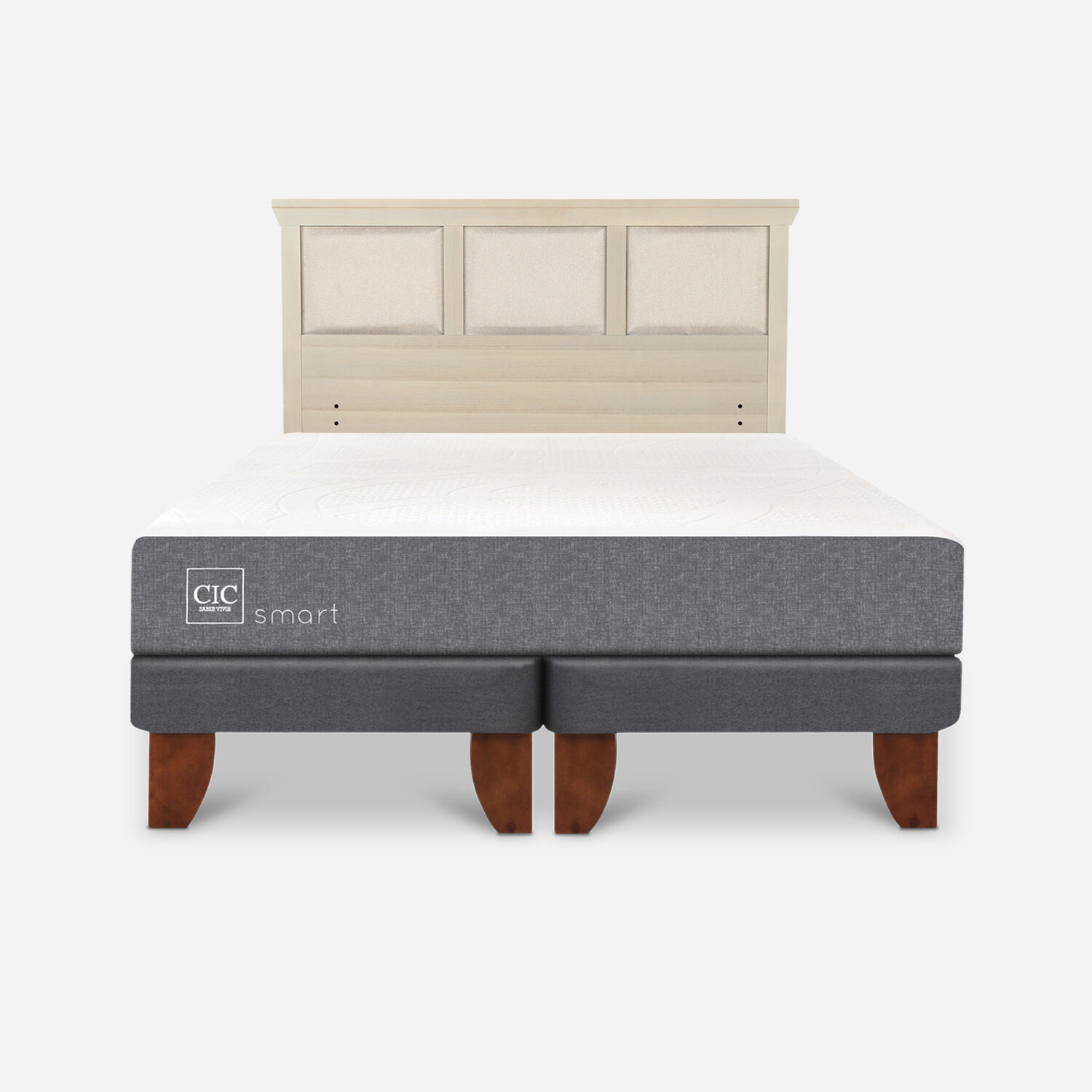 Cama Europea King Smart + Respaldo Torino Alpino