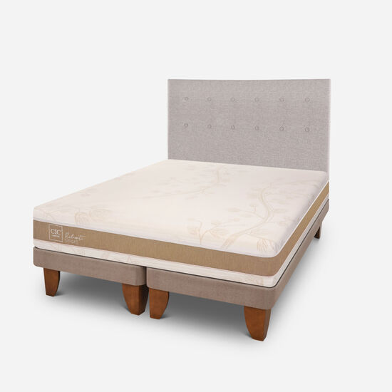 Cama Europea 2 Plazas Rilassati Smart Base Dividida + Respaldo Tigris