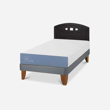 Cama Europea 1,5 Plazas Excellence + Respaldo Gales Negro