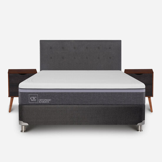 Box Spring 2 Plazas Ortopedic Advance Base Normal 5 Zonas + Set Éufrates