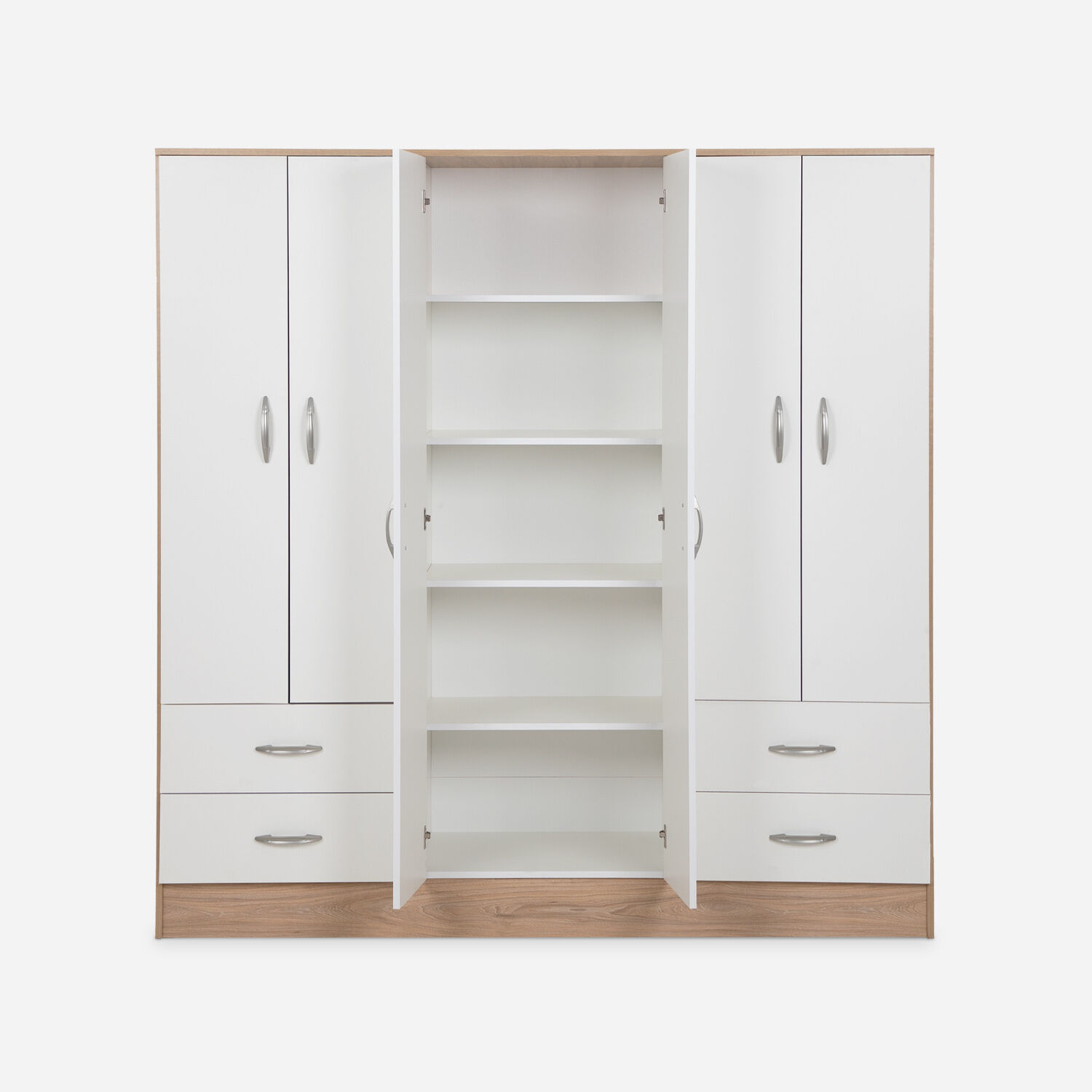 Clóset Maipo 6 Puertas 4 Cajones Olmo Blanco