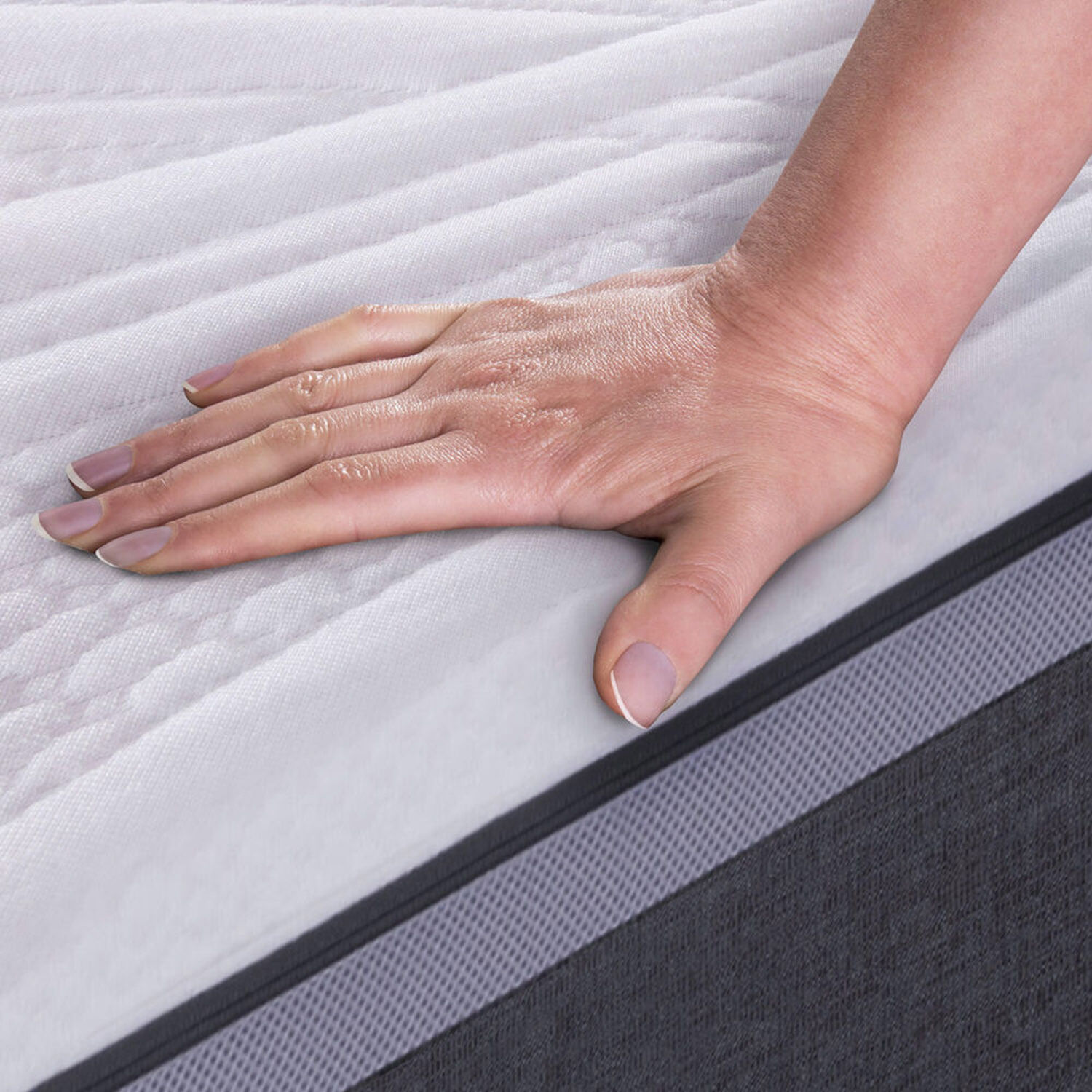 Cama Europea Box Ortopedic Advance King + Respaldo Tapiz Gris