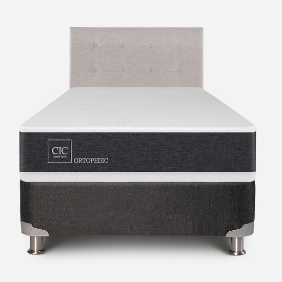 Box Spring 1.5 Plazas Ortopedic 5 Zonas + Respaldo Tigris