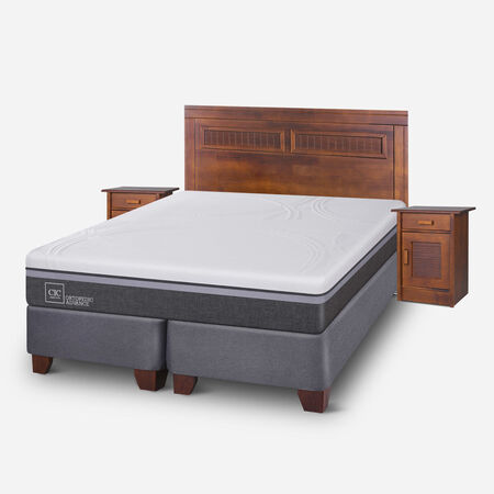 Box Spring 2 Plazas Ortopedic Advance Base Dividida + Set Mil&aacute;n Caramel