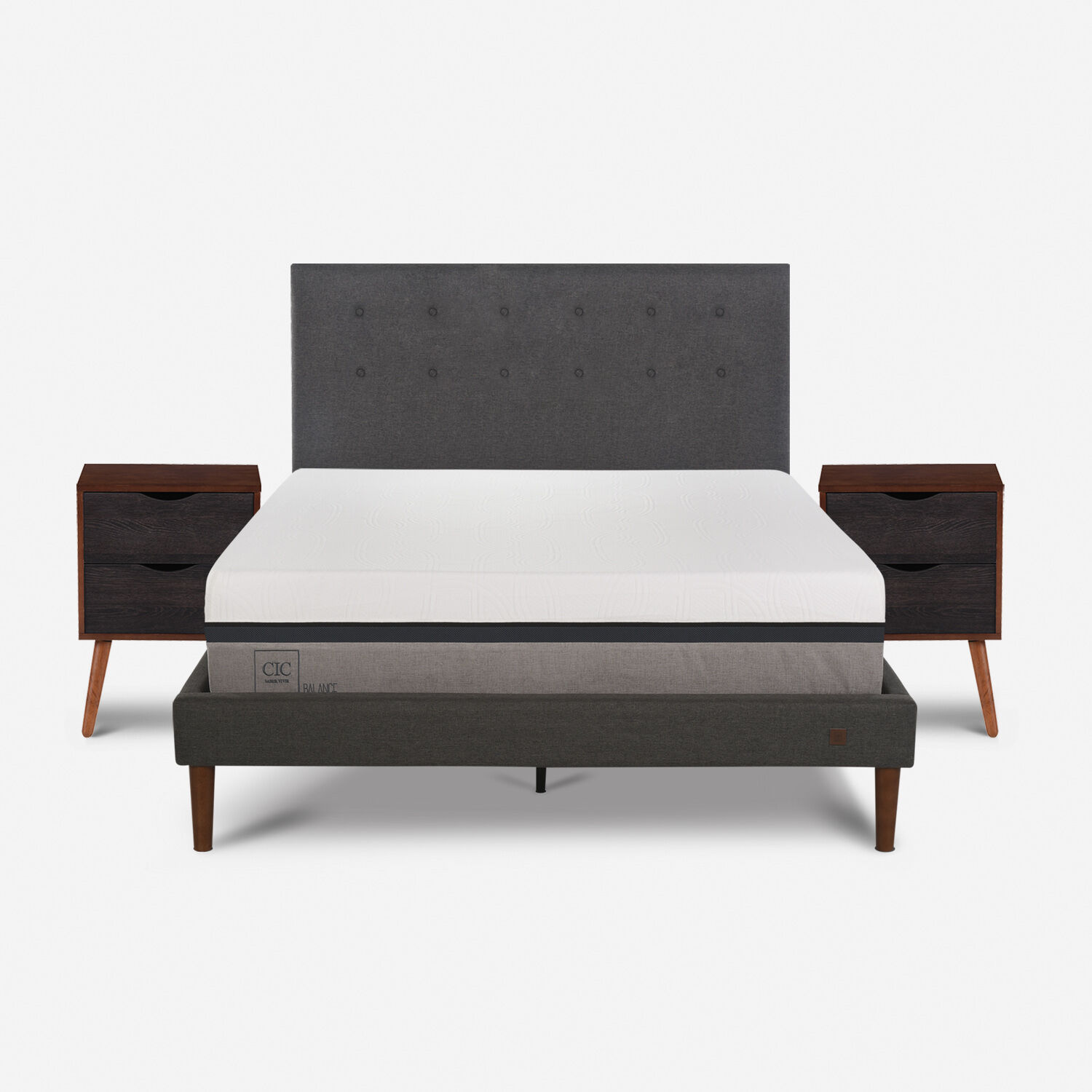 Cama Europea Curve 2 Plazas Balance + Set &Eacute;ufrates