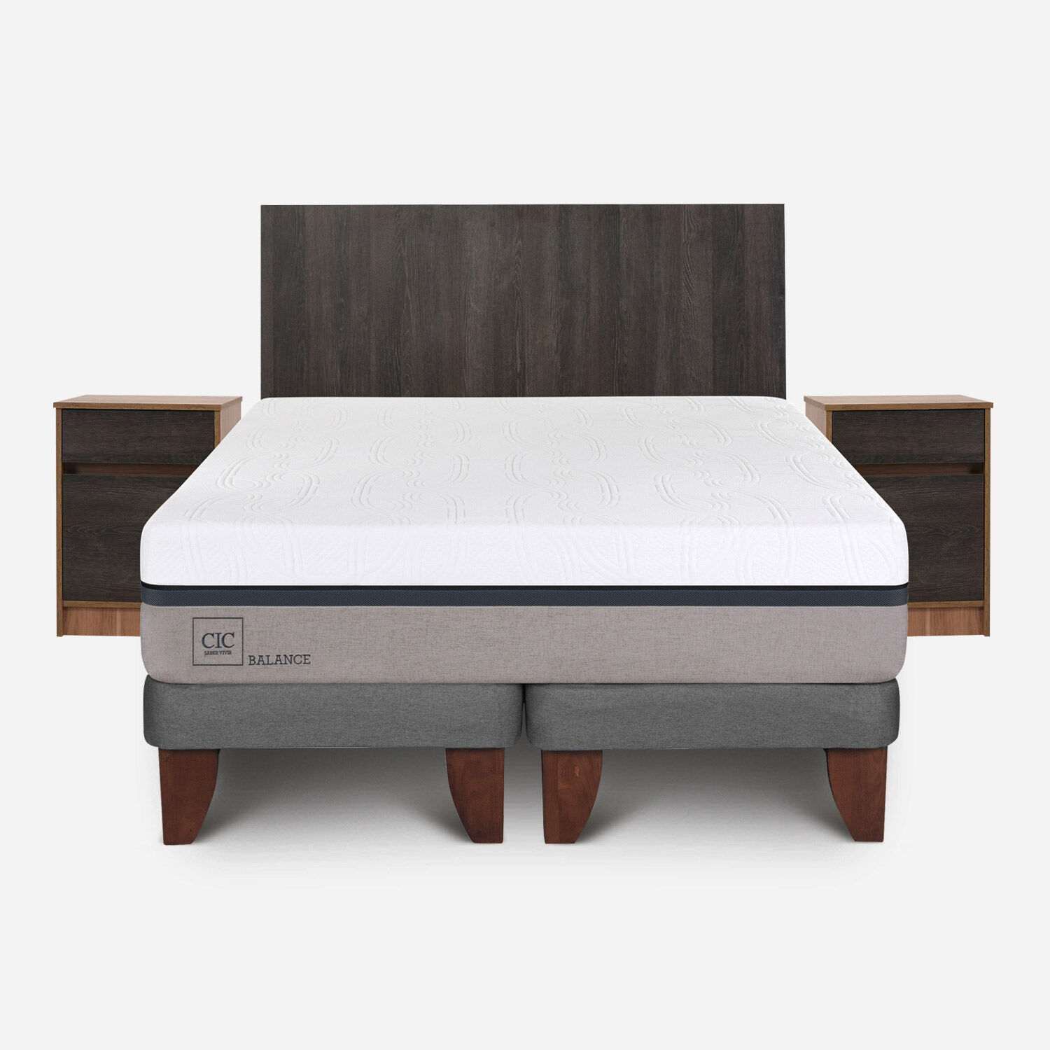Cama Europea 2 Plazas Balance Base Dividida + Set Espresso