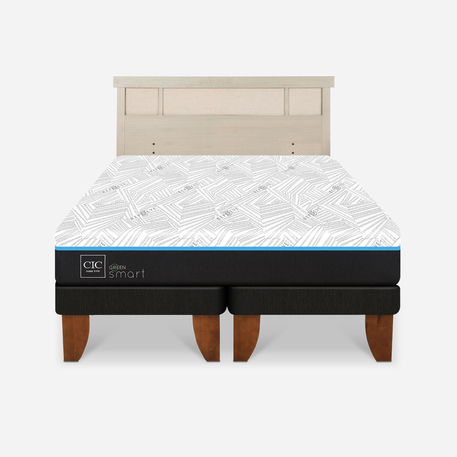 Cama Europea 2 Plazas Green Infinity Base Dividida Dublín Alpino