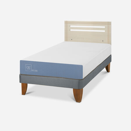 Cama Europea 1,5 Plazas Excellence + Respaldo Múnich Alpino