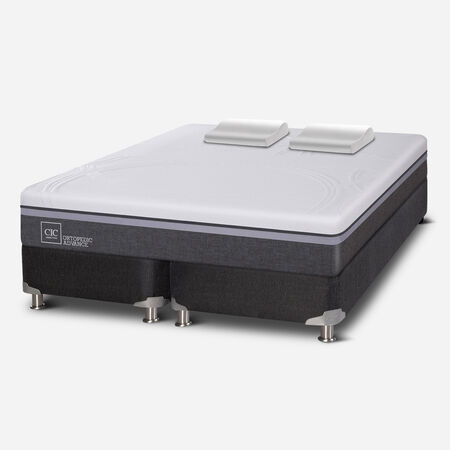 Box Spring King Ortopedic Advance 5 Zonas + Almohadas Viscoel&aacute;sticas