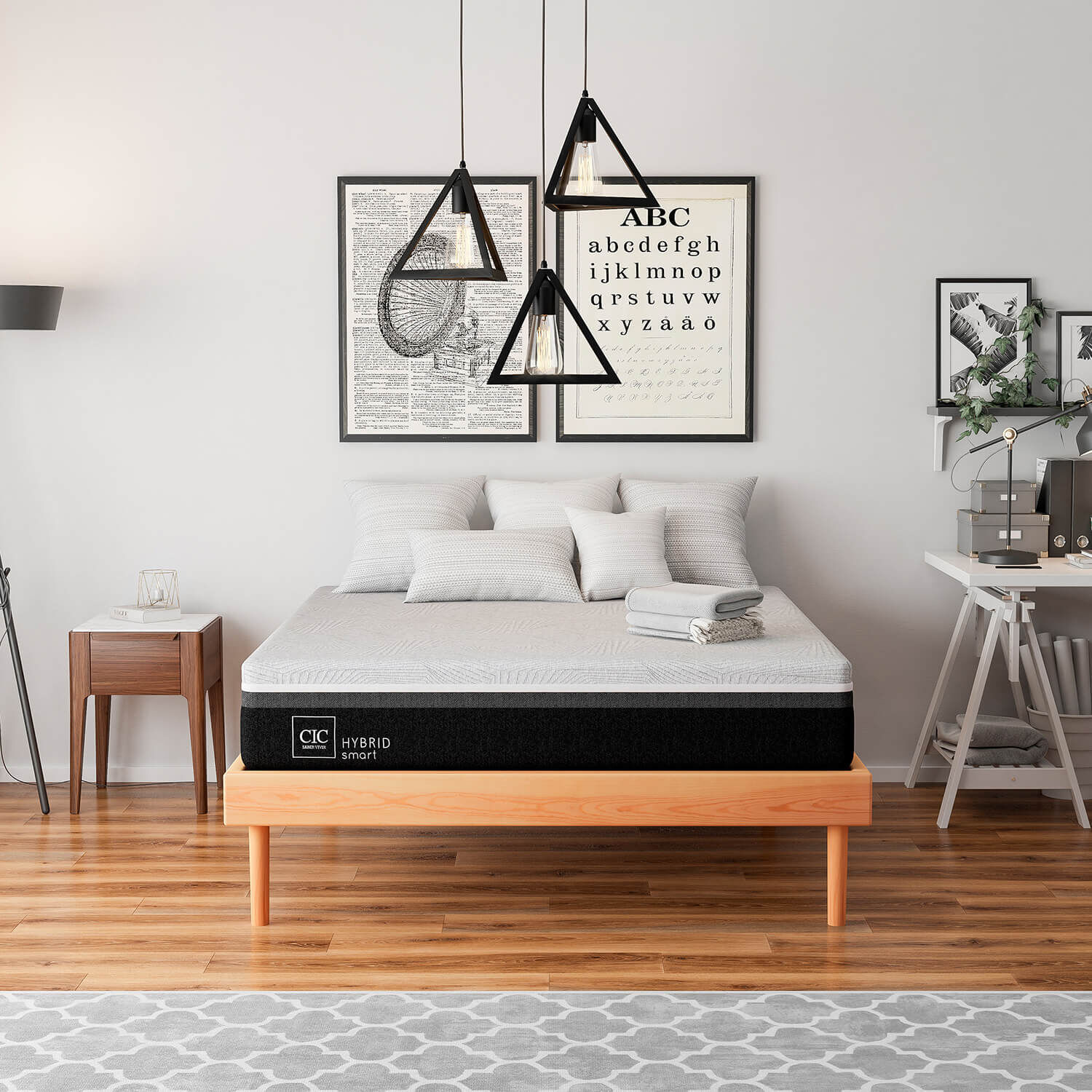 Cama King Hybrid + Respaldo Torino Choc
