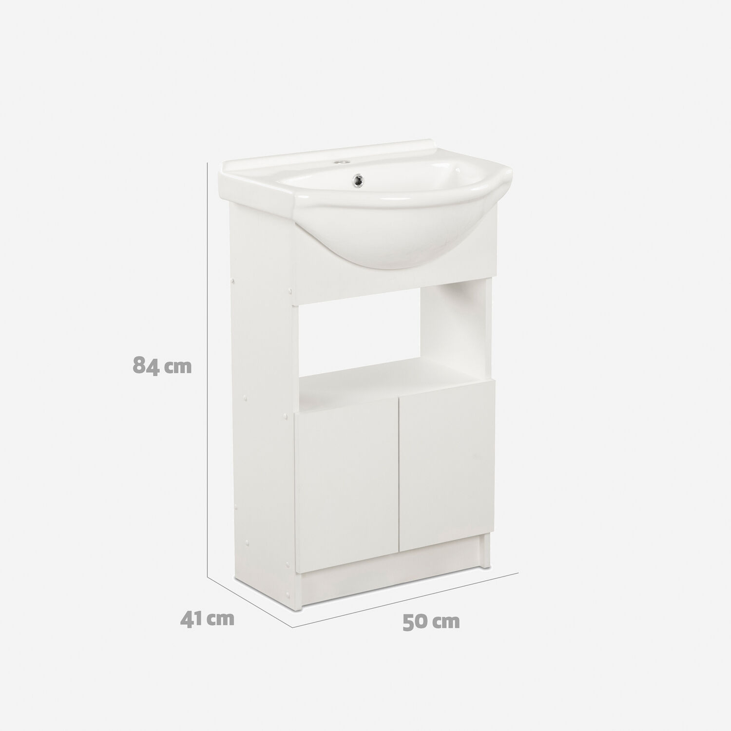 Vanitorio 2 Puertas Bajas Cannes Blanco 50 Cm.