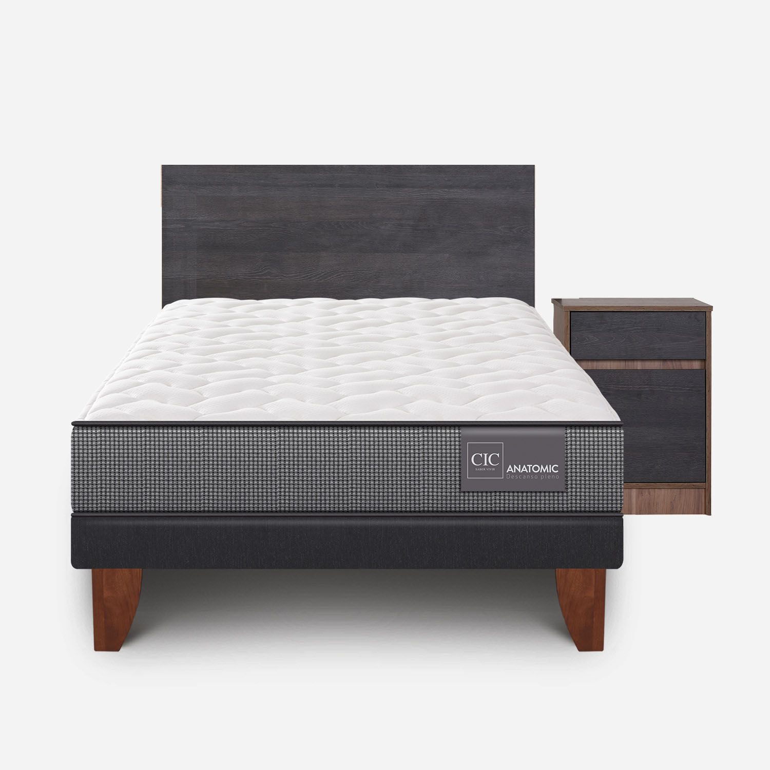 Cama Europea 1,5 Plazas Anatomic + Set Espresso