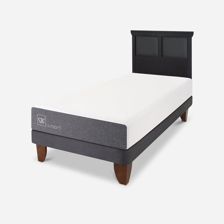 Cama Europea 1,5 Plazas Smart + Respaldo Torino Negro