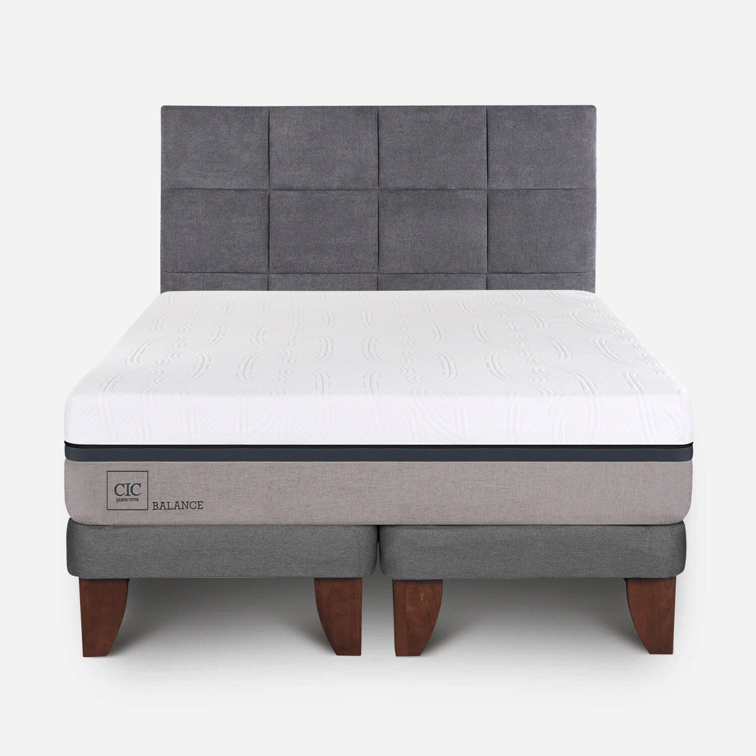 Cama Europea Super King Balance + Respaldo T&aacute;mesis