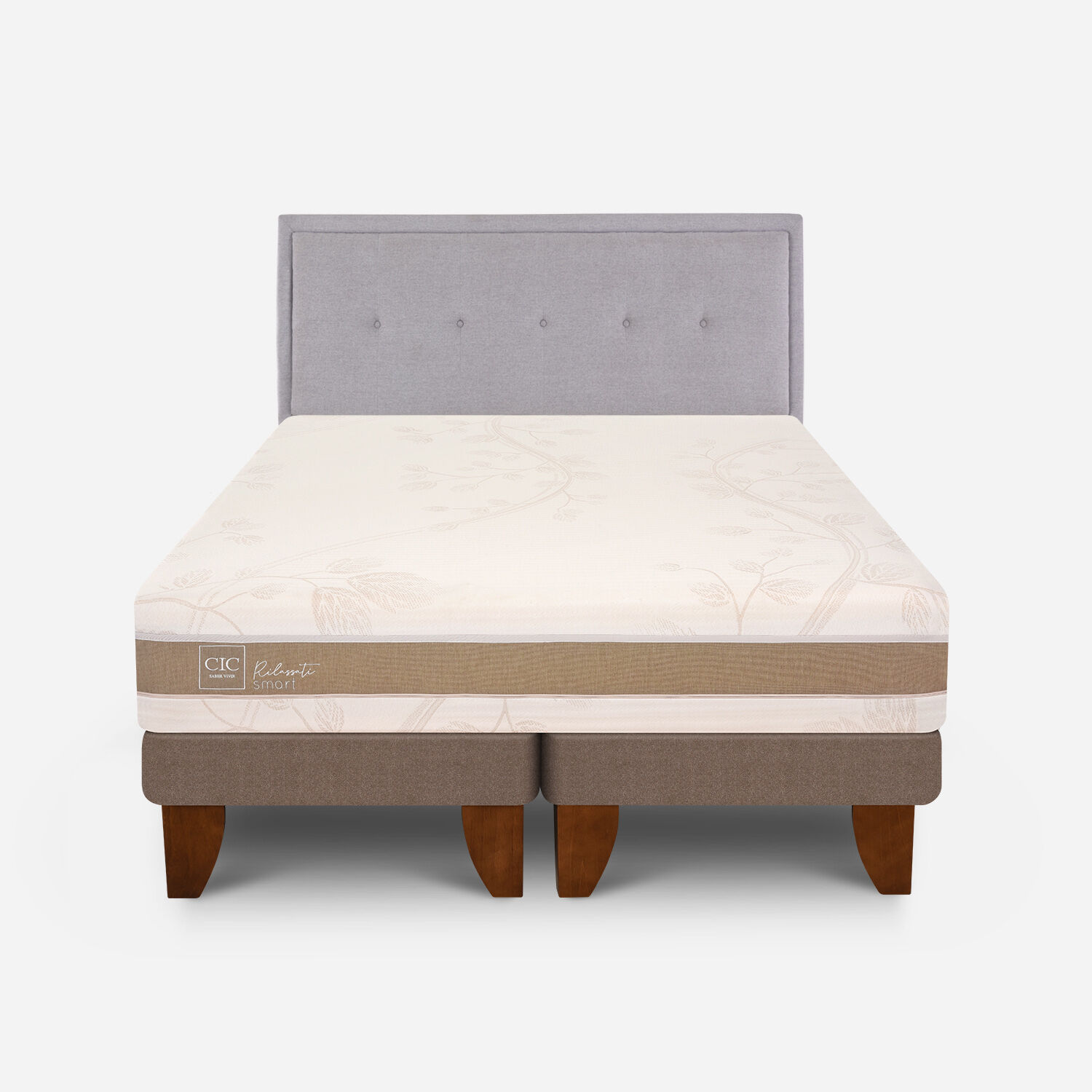 Cama Europea King Rilassati Smart Base Dividida + Respaldo Ganges