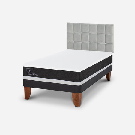 Cama Europea 1,5 Plazas Ortopedic + Respaldo Sile