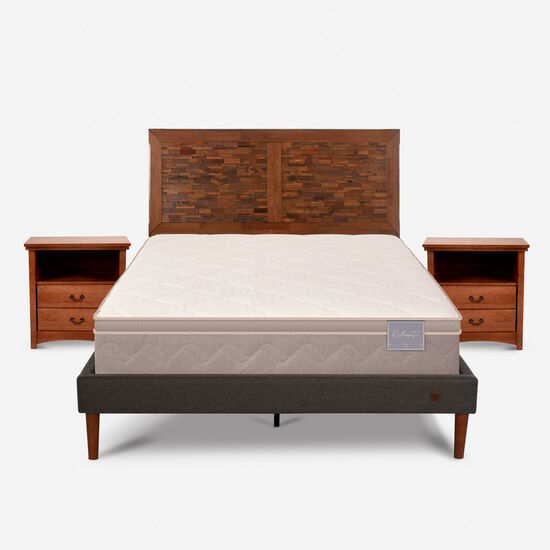 Cama Europea Curve 2 Plazas Rilassati + Set Antique