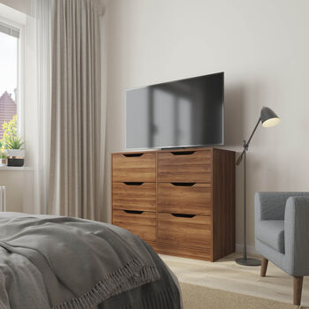 C&oacute;moda 6 Cajones Nogal Amaz&oacute;nico