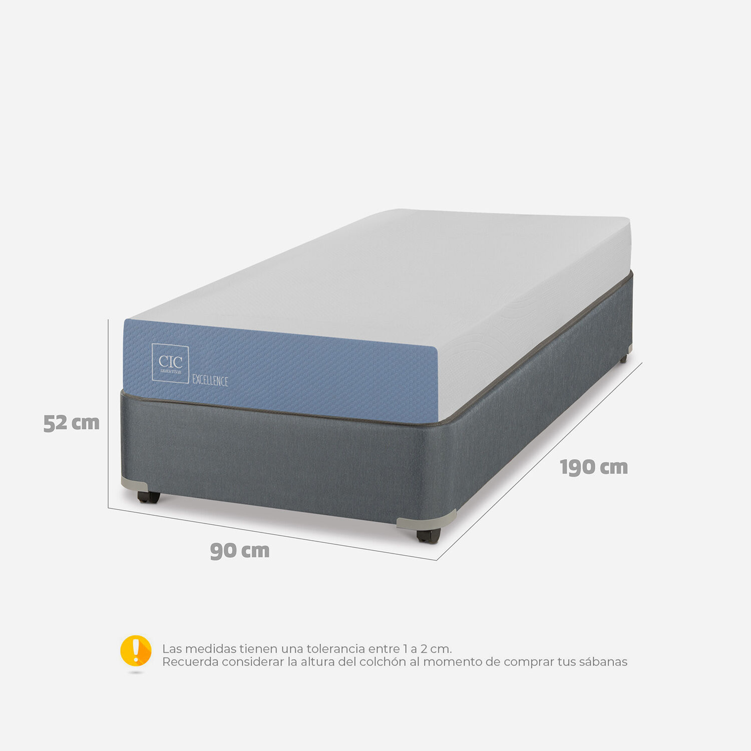 D&uacute;plex Cama Americana 1 Plaza Excellence + Almohadas