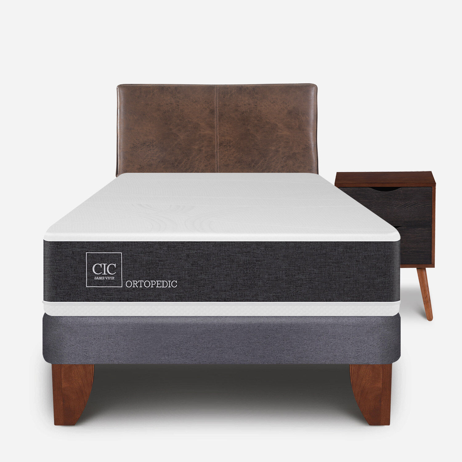 Cama Europea 1,5 Plazas Ortopedic + Set Baker