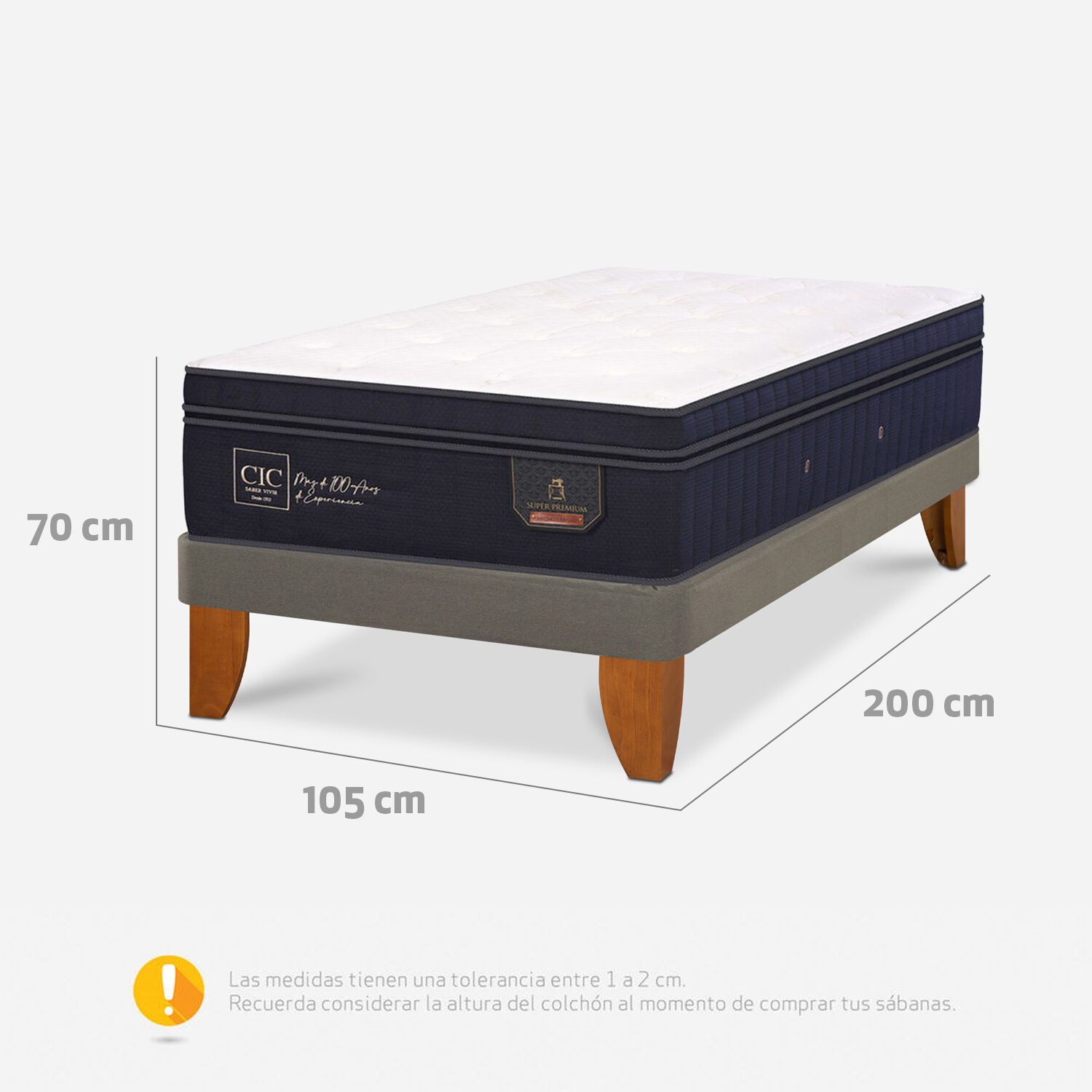 Cama Europea Super Premium 1,05x200