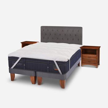Cama Europea King Super Premium + Set Kaveri + Topper