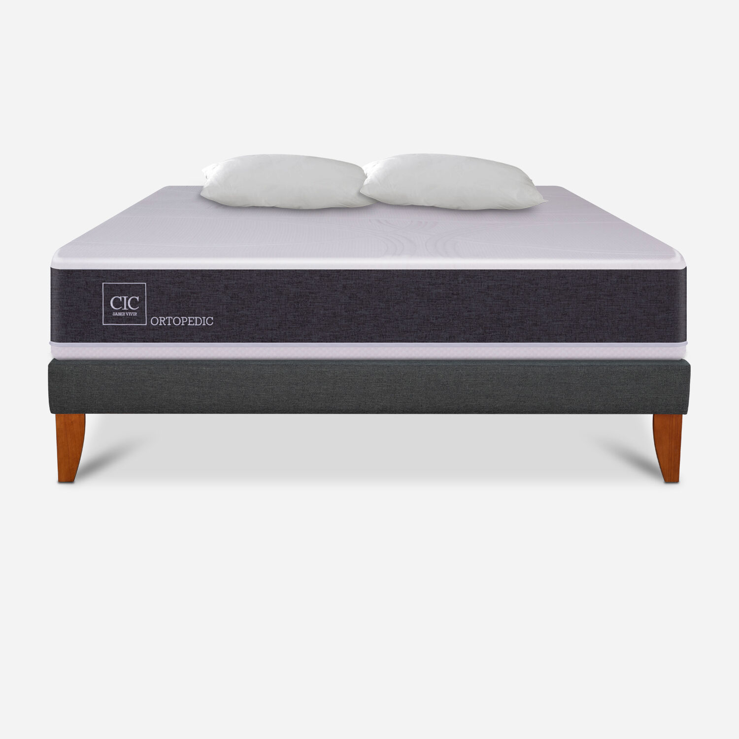 Cama Europea Box King Ortopedic + Almohadas