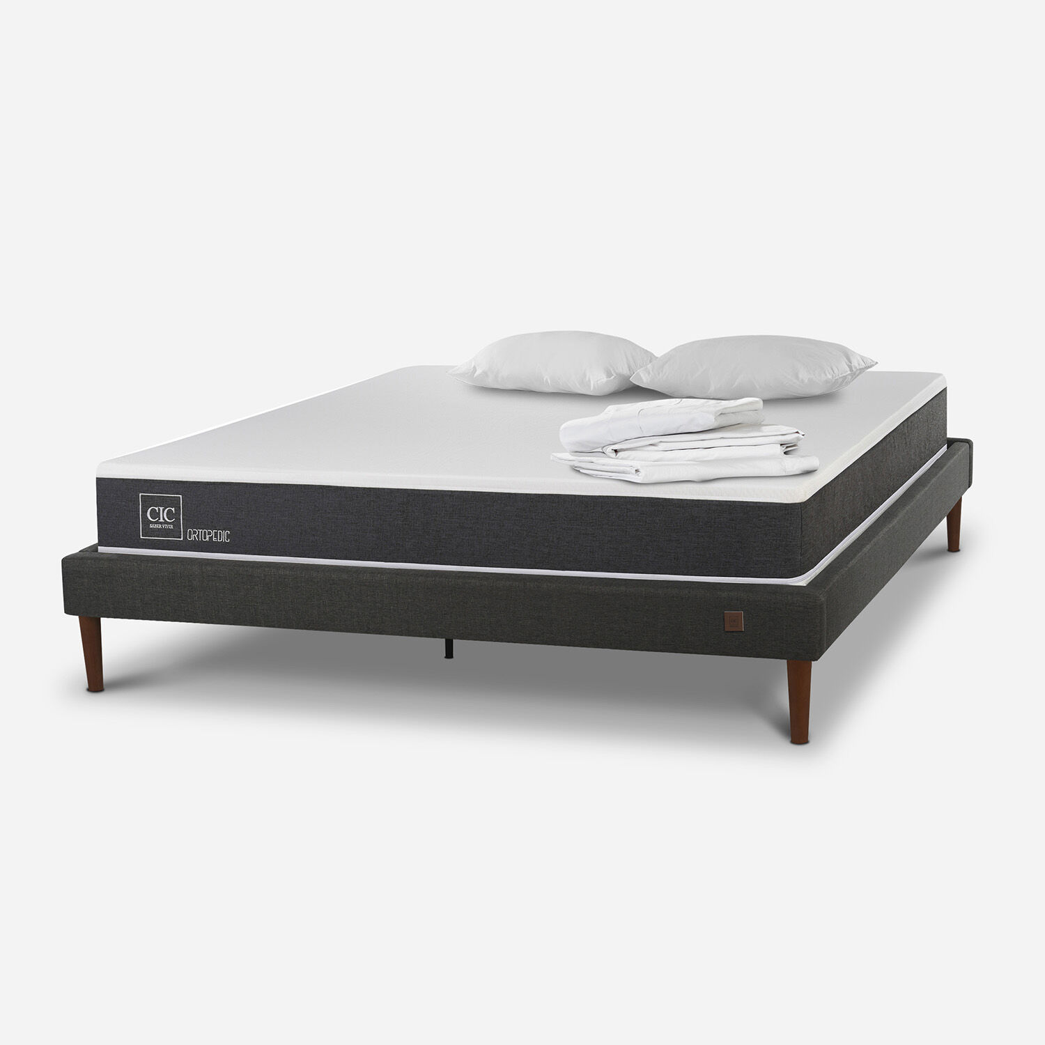 Cama Europea Curve 2 Plazas Ortopedic + Almohadas + Sabanas