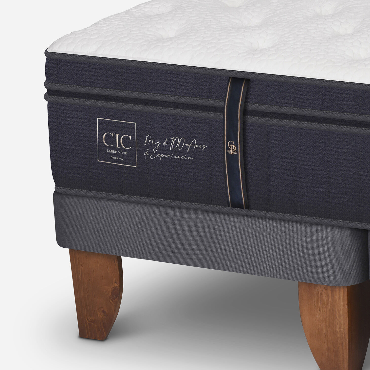 Cama Europea 2 Plazas Grand Premium Base Dividida + Respaldo Mil&aacute;n Mostaza