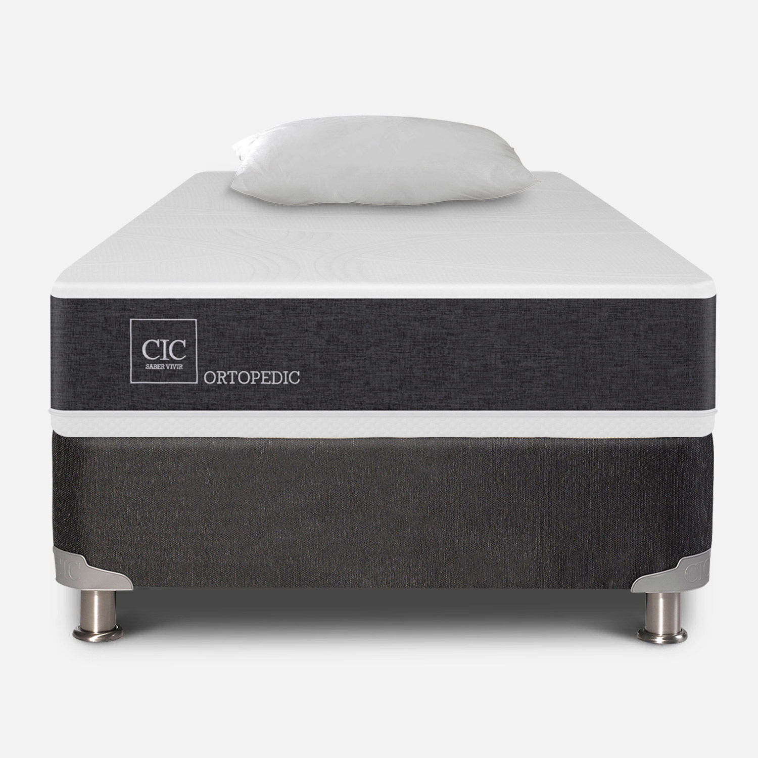Box Spring 1.5 Plazas Ortopedic 5 Zonas + Almohada