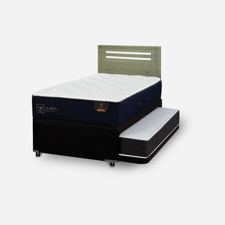 Cama Nido Diván Premium + Respaldo Múnich Olivo