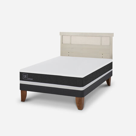 Cama Europea 2 Plazas Ortopedic Base Normal + Respaldo Dubl&iacute;n Alpino