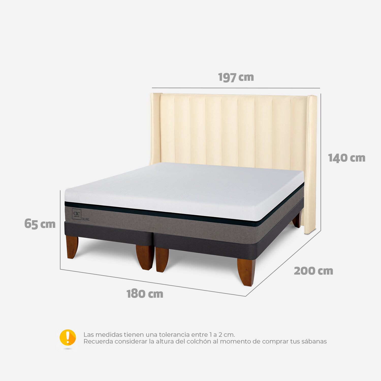 Cama Europea King Balance Respaldo Panaro