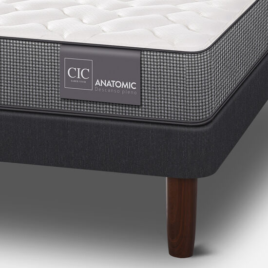 Cama Europea 2 Plazas Anatomic Base Dividida + Set Olmo