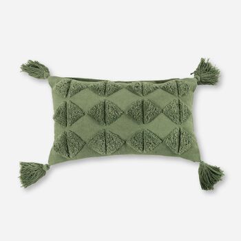 Cojín 30x50 Crudo Verde