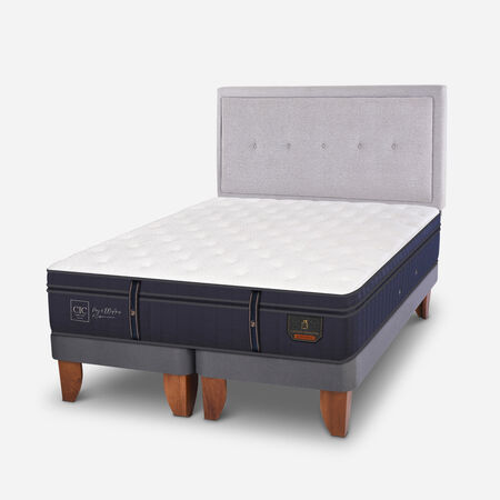 Cama Europea King Grand Premium + Respaldo Ganges