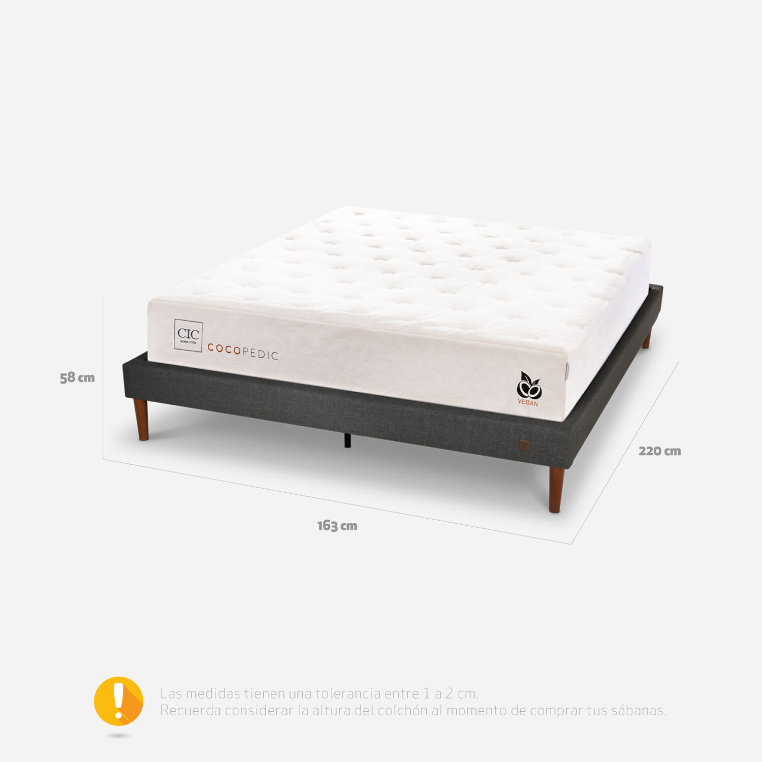 Cama Europea Curve 2 Plazas Cocopedic