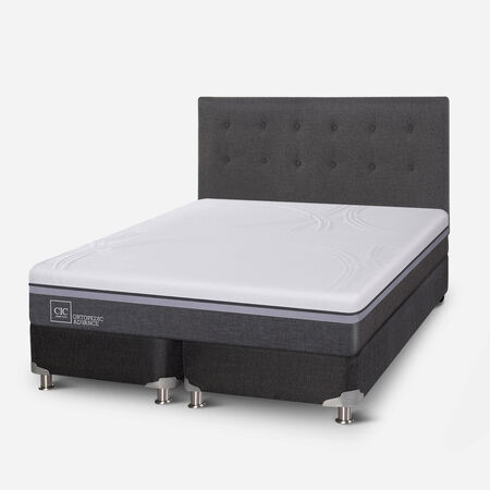 Box Spring 2 Plazas Ortopedic Advance Base Dividida 5 Zonas + Respaldo Éufrates