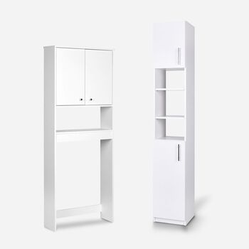 Set de Baño Estante 2 Puertas 1 Repisa + Estante Organizador Blanco