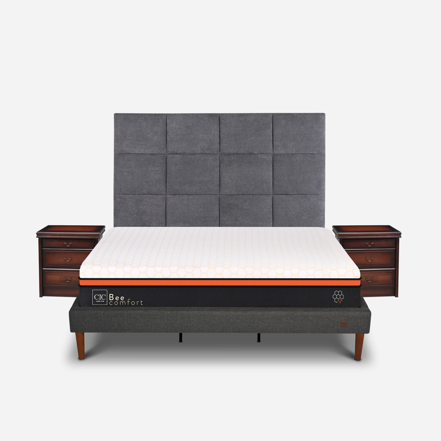 Cama Europea Curve King Bee Comfort + Set T&aacute;mesis