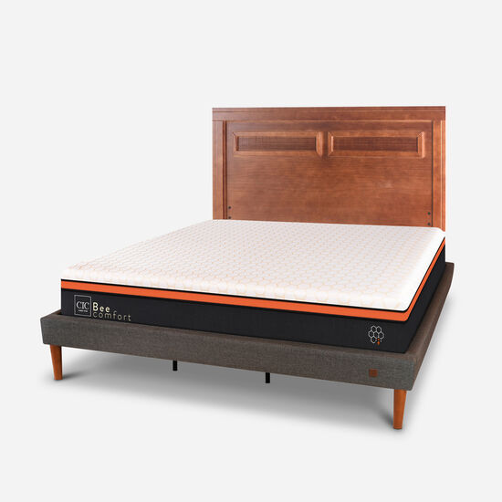 Cama Europea Curve King Bee Comfort + Respaldo Milán
