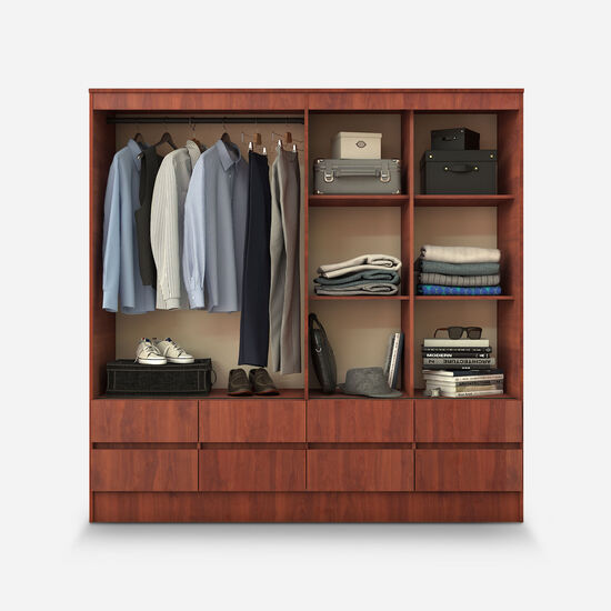 Clóset 4 Puertas Corredera 8 Cajones Maule Cerezo | CIC Retail