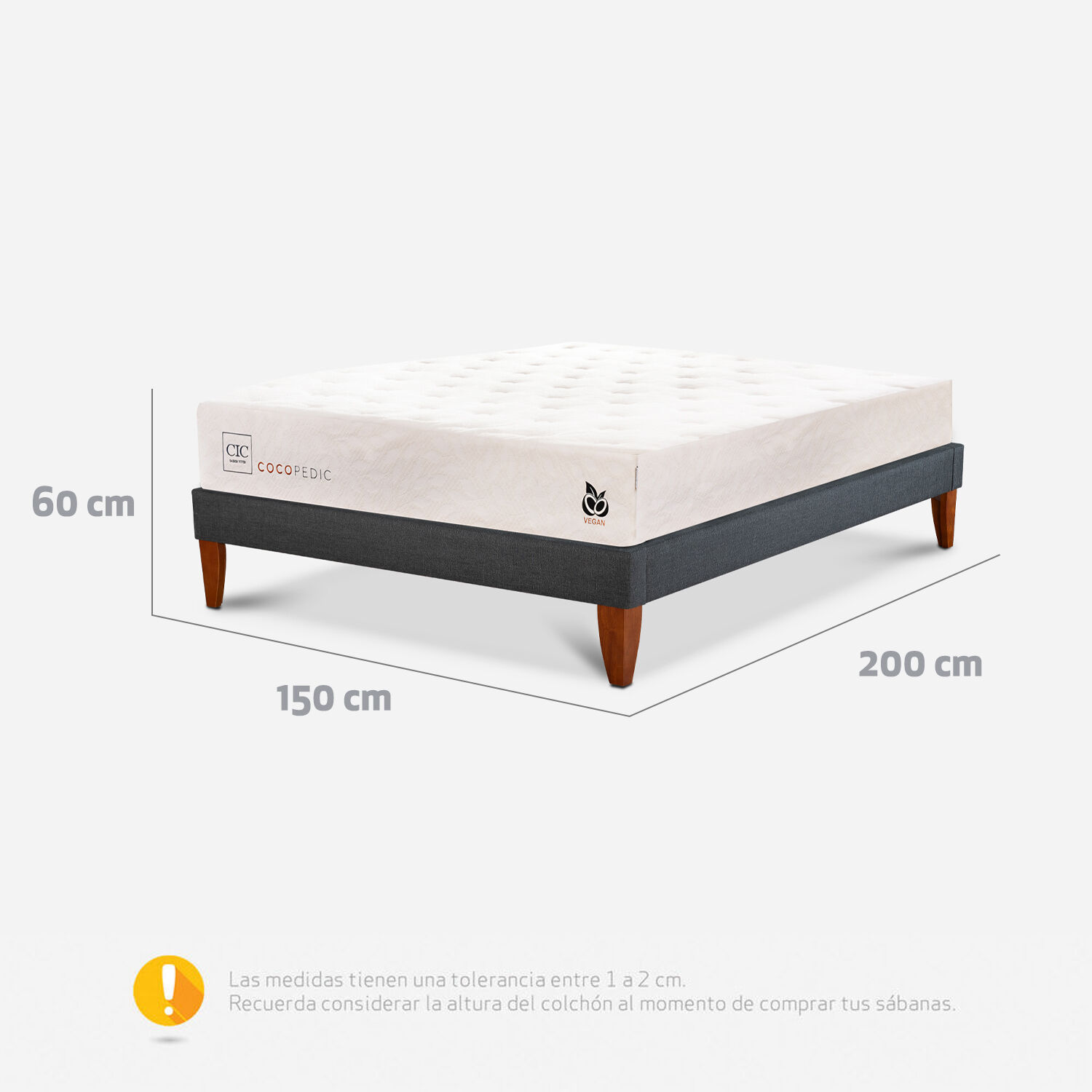 Cama Europea Box 2 Plazas Cocopedic