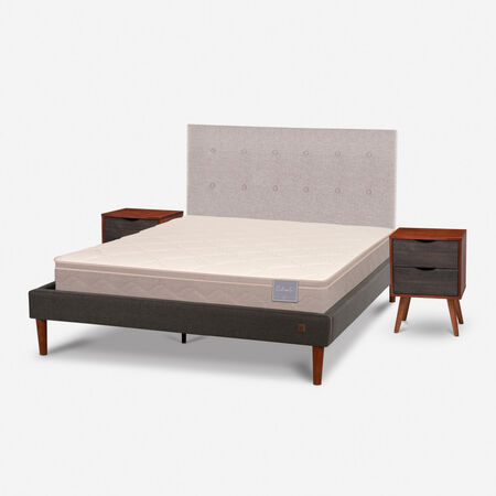Cama Europea Curve 2 Plazas Rilassati + Set Tigris