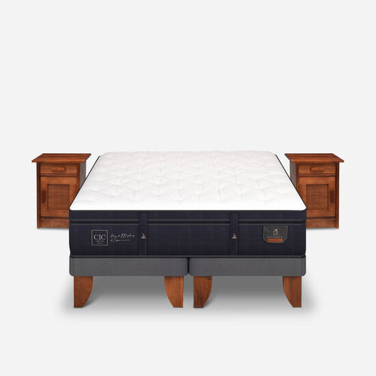 Cama Europea King Super Premium + Veladores Milán