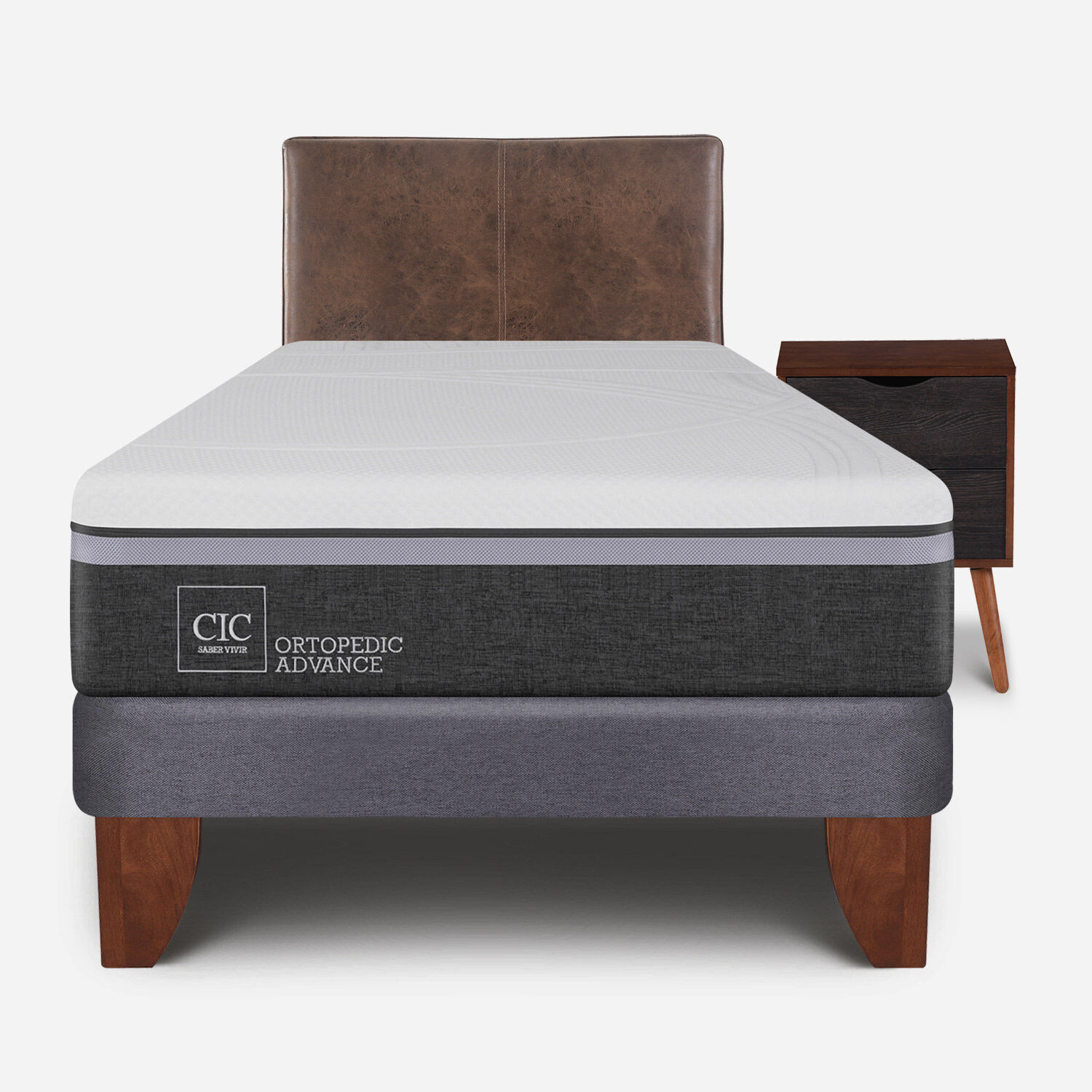 Cama Europea 1.5 Plazas Ortopedic Advance + Set Baker